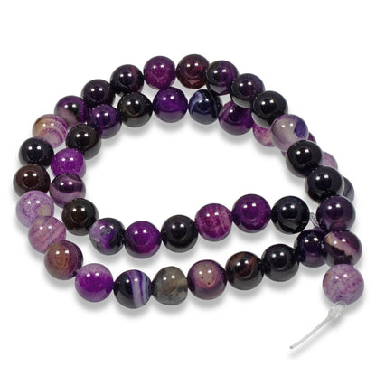 8mm Purple Agate Gemstone Beads Strands for Jewelry Making 47pcs