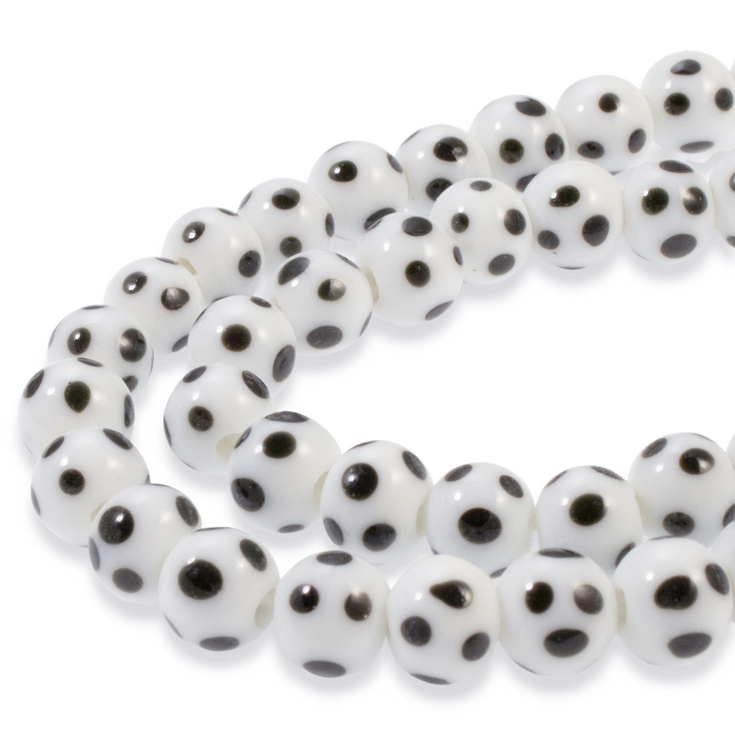 Polka Dot cheapest Lampwork Bead Earrings Gray with Black Dots