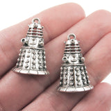 Silver Doctor Who Dalek Metal Charms, Dr. Who Pendant 19x30mm (4 Pieces)