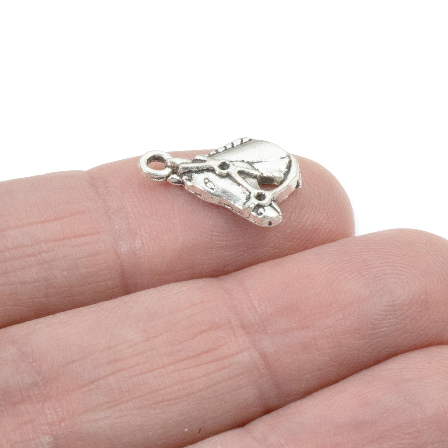 15 Silver Horse Charms - Cowboy Rodeo Pendants - DIY Western Jewelry-Making