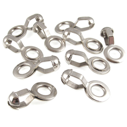 10-Pack Nickel Plated Brass #10 Ball Chain Loop Connectors, Silver Couplings