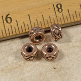 Copper Legend 8mm Spacers, TierraCast Large 2.5mm Hole Beads 4/Pkg