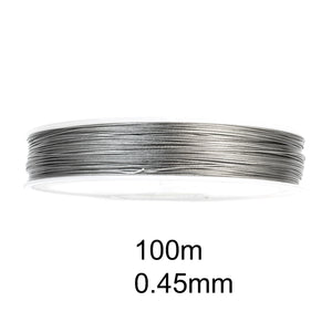 100M Tiger Tail 0.45mm, Silver Beading Wire, Jewelry Cord (110 Yards)