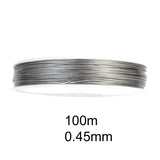 100M Tiger Tail 0.45mm, Silver Beading Wire, Jewelry Cord (110 Yards)