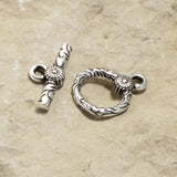 Silver Western Toggle Clasp, TierraCast Southwestern Concho Clasp (2 Sets)