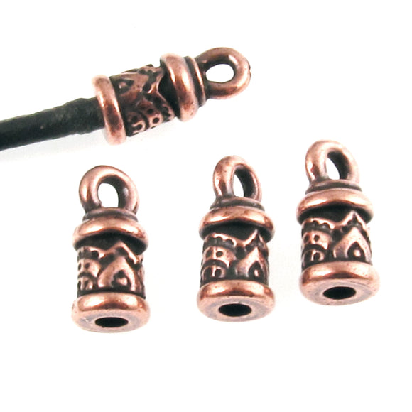 Copper Temple Leather Cord Ends
