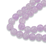 50 Crackle Glass Beads - Light Lavender - 8mm Round Bead Pack - Jewelry Supply