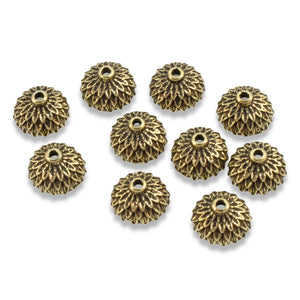 10/Pkg Gold Acorn Bead Caps for 8mm -10mm Beads, Bulk Autumn Fall Beadcaps