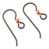 Niobium Copper Ear Wires + 3mm Bright Copper Bead