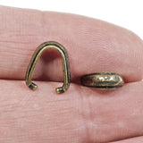 Antique Brass Nouveau Pendant Pinch Bails, TierraCast Pewter 4/Pkg