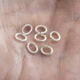 200 Bright Silver Medium Oval Jump Rings, TierraCast 5x6mm