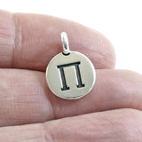 Silver Round Pi Charms, TierraCast Pewter Greek Letter Charm 2/Pkg