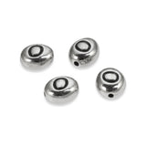 Silver "O" Alphabet Beads, Oval Letter For Personalized Jewelry 4/Pkg