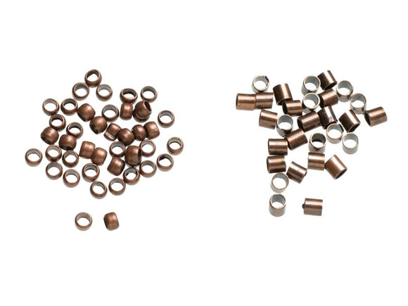 500 Pcs. Copper Crimp Bead and Tube Set, Jewelry Basics 2mm