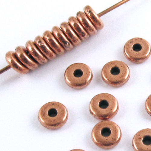 Copper 5mm Disk Beads, TierraCast Smooth Contemporary Spacer 25/Pkg