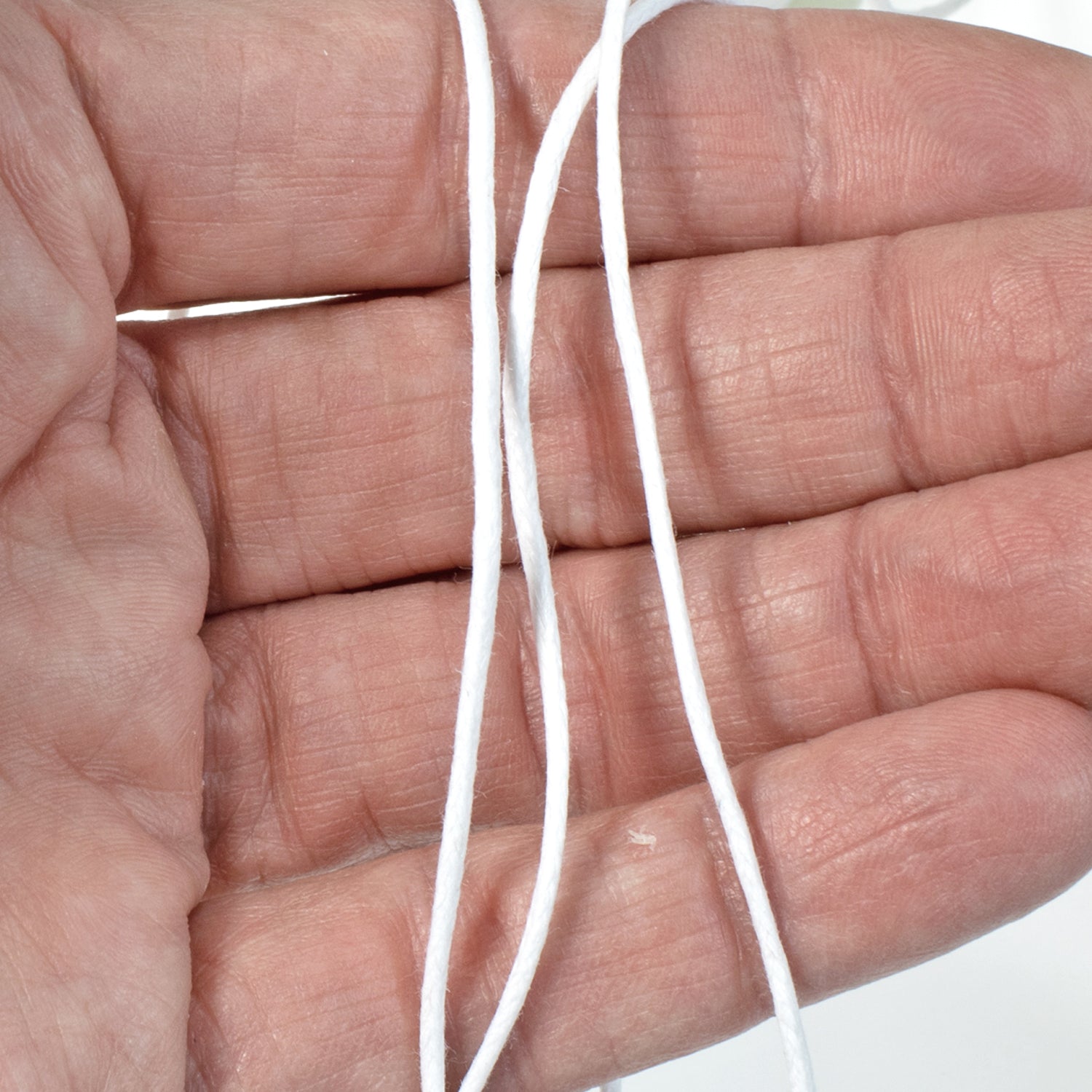 White 1.5mm Waxed Cotton Cord | Hackberry Creek
