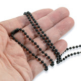 30" Black Steel Ball Chain Necklace - Heavy Duty Carbon Steel - #6 Ball Chain