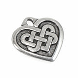 Silver Celtic Heart Pendant, TierraCast Endless Love Knot (1 Piece)