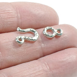 2 Sets Silver Hammered Hook & Eye Clasps, TierraCast White Bronze Distressed Artisan Clasps