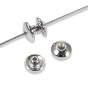 10 Silver Classic 6mm BeadAligner + 2mm Peg, Large Hole Bead Stabilizers