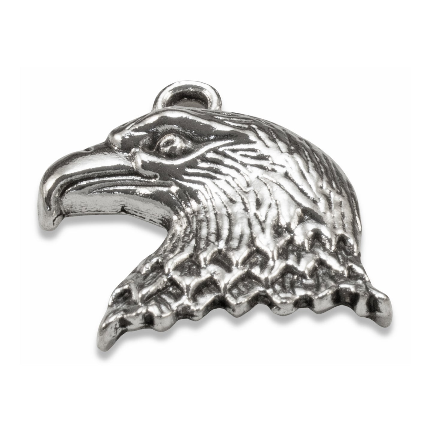 10 Silver Eagle Head Charms, Vintage-Style, Ideal for Patriotic & Nature Jewelry