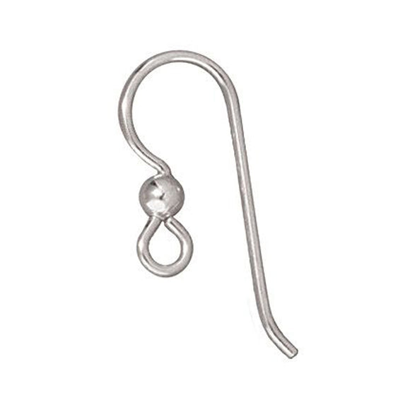 10 Sterling Silver Ear Wires + 3mm Silver Bead, TierraCast Earring Hooks