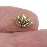 Gold Lotus Flower Beads, TierraCast Yoga Meditation Bead 4/Pkg