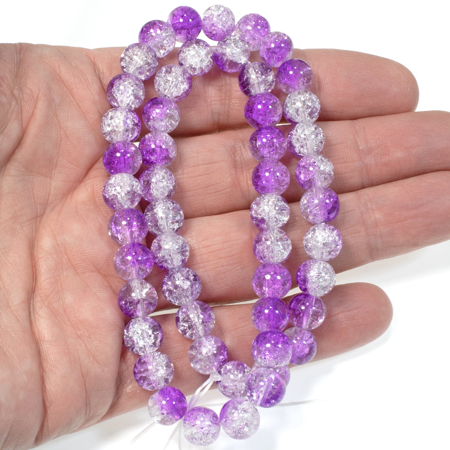 Elegant Purple Glass Beads for Jewelry Making, 8mm Polished Round