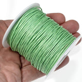 Light Green 1mm Waxed Cotton Cord, 70 Meters, Macrame, Beading String