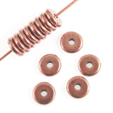 25 Copper 6mm Disk Spacer Beads, TierraCast Pewter Heishi for DIY Jewelry