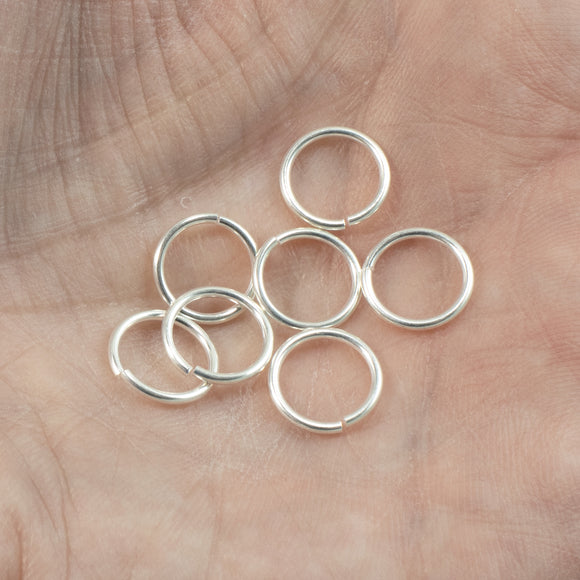 25 Pcs 10mm Silver Round Open Jump Rings, TierraCast 18 Gauge