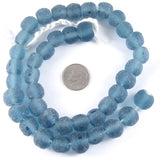 Matte Blue Recycled Glass Beads
