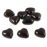 6mm Jet Black Czech Glass Heart Shaped Beads (50 Pieces)