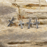 15 Stainless Steel Mini Cross Charms, Small Silver Crosses for Handmade Jewelry and Crafts