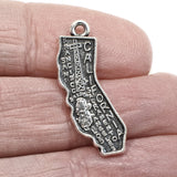 20 Silver State Of California Charms, Metal USA Pendant for DIY Jewelry