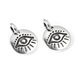 Silver Evil Eye Charms, TierraCast Mini Symbol Pendant 2/Pkg