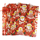 10 Red Mr. & Mrs. Santa Christmas Bags, Organza Holiday Gift Treat Bag