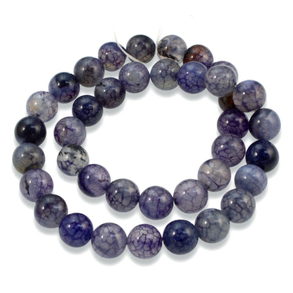 Stunning Purple Dragon Vein Agate Beads - 10mm Round - Jewelry Design & Crafts