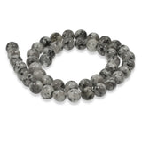 8mm Brindle Agate Stone Beads, Round Gray & Black Beads, 46 Beads/Strand