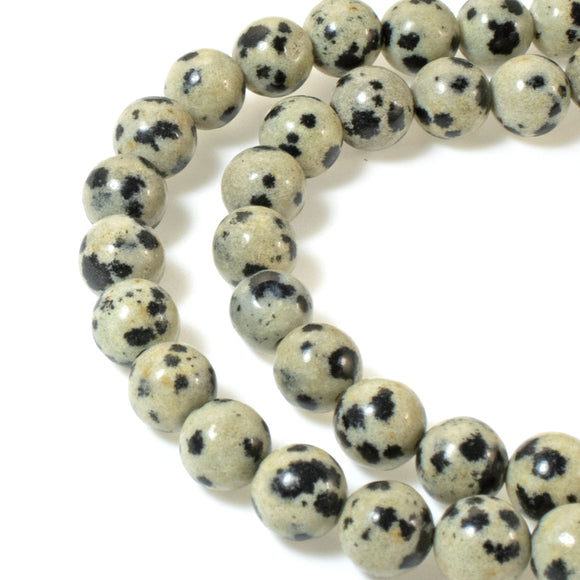 6mm Dalmatian Jasper Beads, Round Stone, 15
