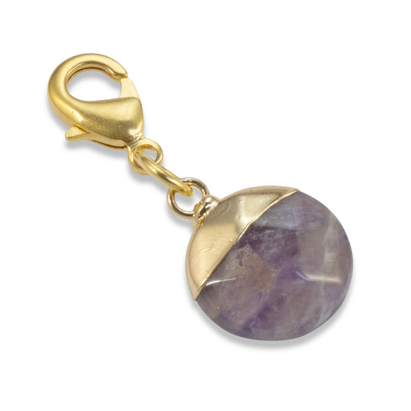 Amethyst Clip-on Charm, Elegant Accessory For Bags and Keys, Gemstone Gift