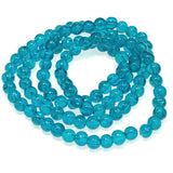 100 Ocean-Inspired 6mm Aqua Glass Beads, Cracked Texture Beads for DIY Jewelry