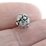 4 Silver Spiral 8mm Round Beads, TierraCast Pewter Beads for Jewelry Making
