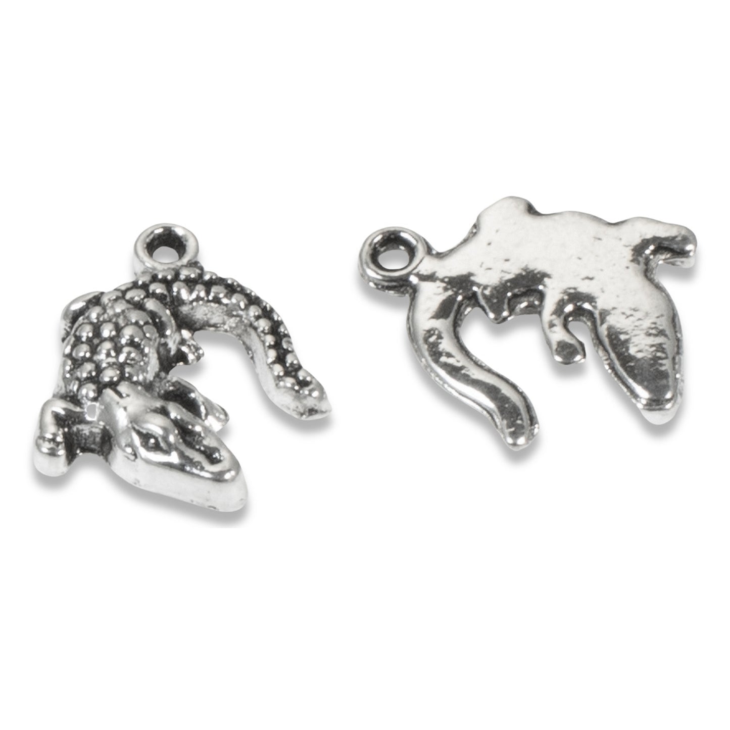 20 Silver Alligator Charms, Southern-Style Gator DIY Jewelry, Wildlife Crafts