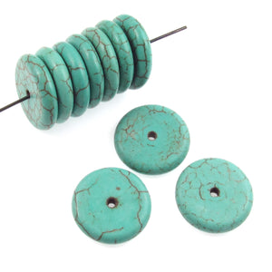 Turquoise Blue 16mm Disk Beads