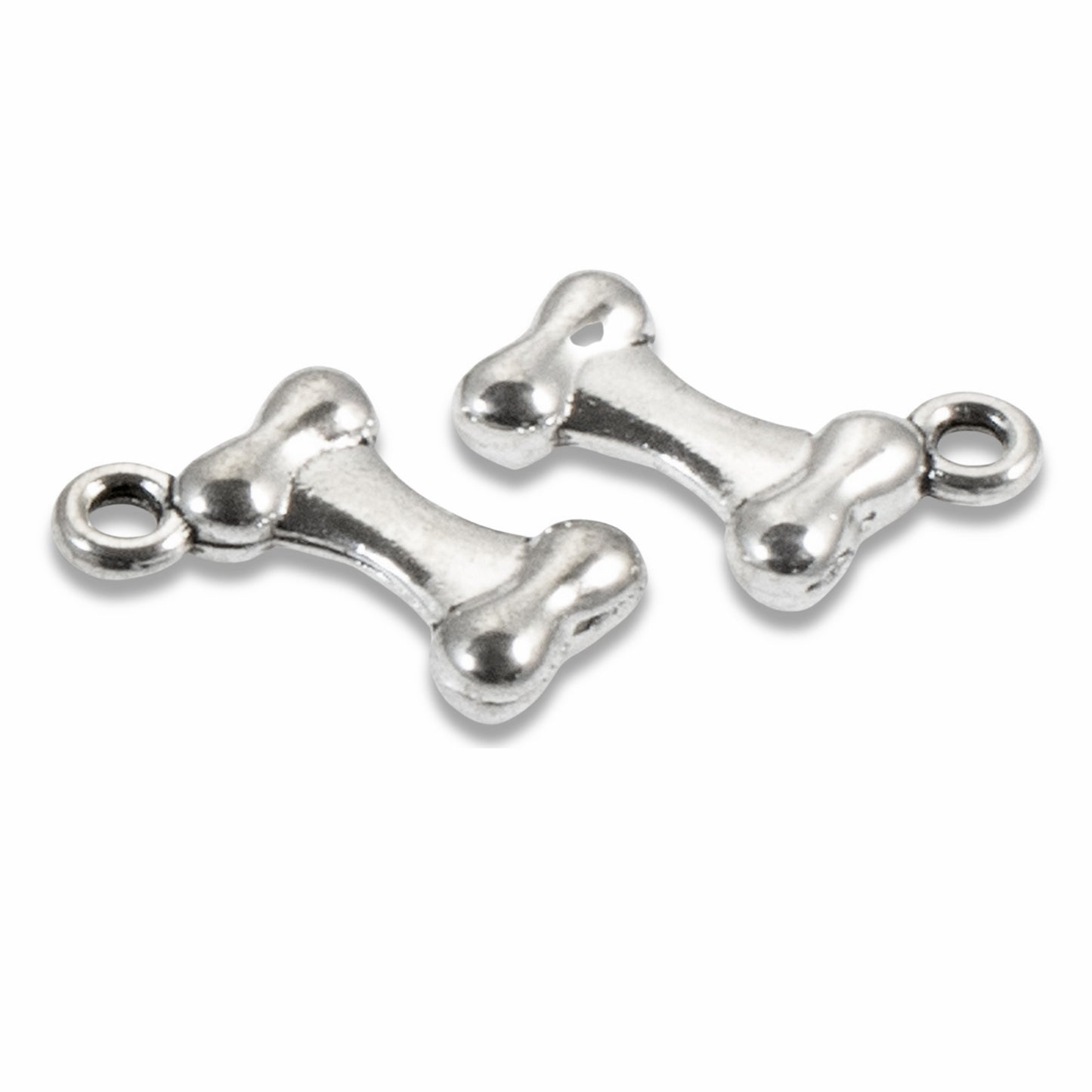 20 Silver Dog Bone Charms, Pet Lover Craft Supplies for DIY Jewelry & Keychains