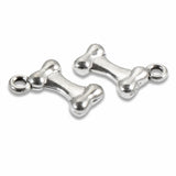 20 Silver Dog Bone Charms, Pet Lover Craft Supplies for DIY Jewelry & Keychains