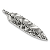Large Feather Pendant - Silver TierraCast Charm - Southwestern Boho Focal Piece 1/Pkg