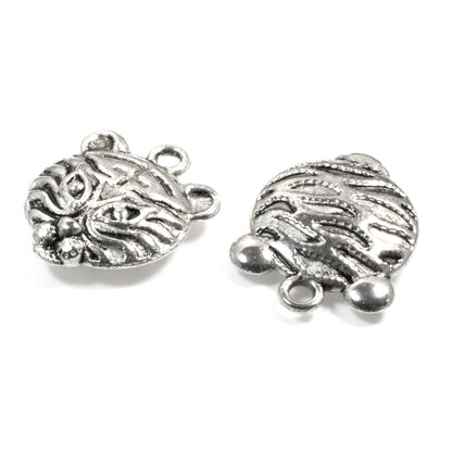 20 Silver Tiger Charms - Animal Pendants - Jewelry Making -Jungle-Themed Crafts