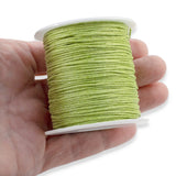Light Olive Green 1mm Waxed Cotton Cord, 70M, Macrame, Beading String